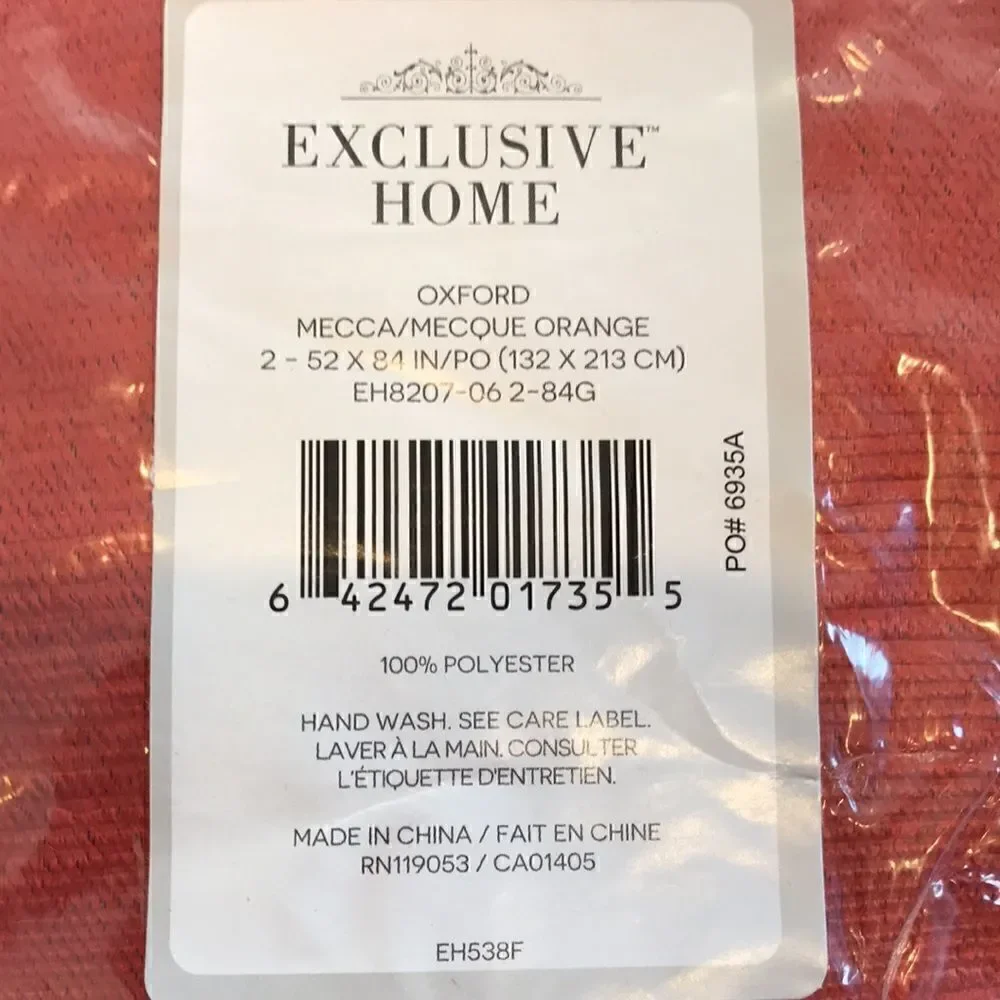 NEW Exclusive Home 2 Pack Oxford Textured Sateen Woven Blackout Window Curtains